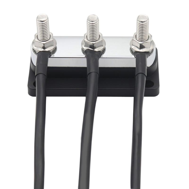 3/8" 3 Stud Power Distribution Block,Bus Bar with Cover ,High Current Wiring Stud for Marine Boats Automobiles