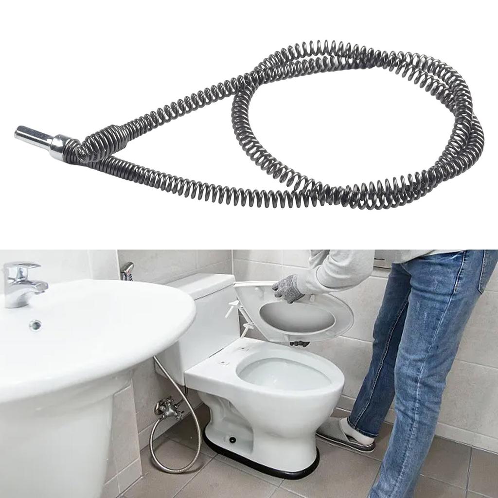 1pc Manganese Steel Pipe Dredging Tool Universal Interface Spring Sewer Unblocker For Bathroom Kitchen Drain