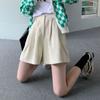 Corduroy Shorts for Women Autumn Winter Vintage Style Clothing Solid Wide-leg Shorts Casual Elastic Waist A-line Pants
