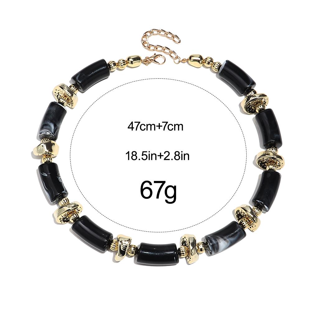 New Colorful Chunky Bamboo Tube Beaded Acrylic Choker for Women Man Statement Elbow Stack Necklace French Trendy Jewelry Gift