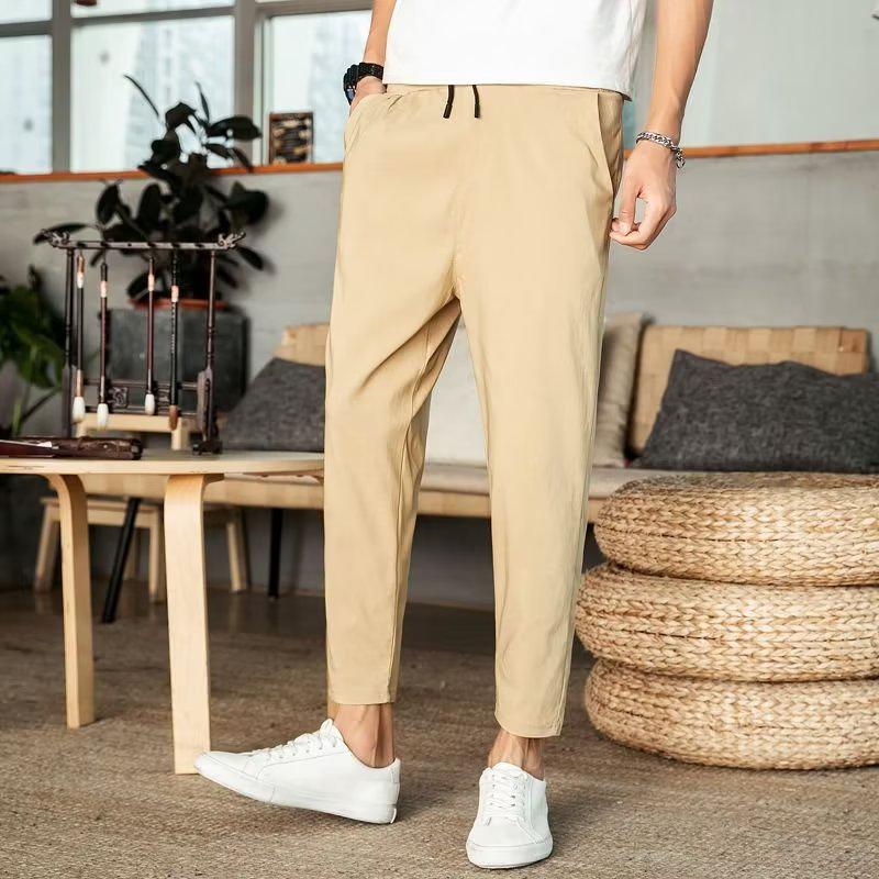 

Men s Slim Fit Skinny Summer Drawstring Pants L хакі
