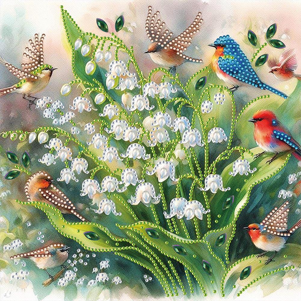 5D DIY Partial Special Shaped Drill Diamond Painting Flower Decoration30x30cm