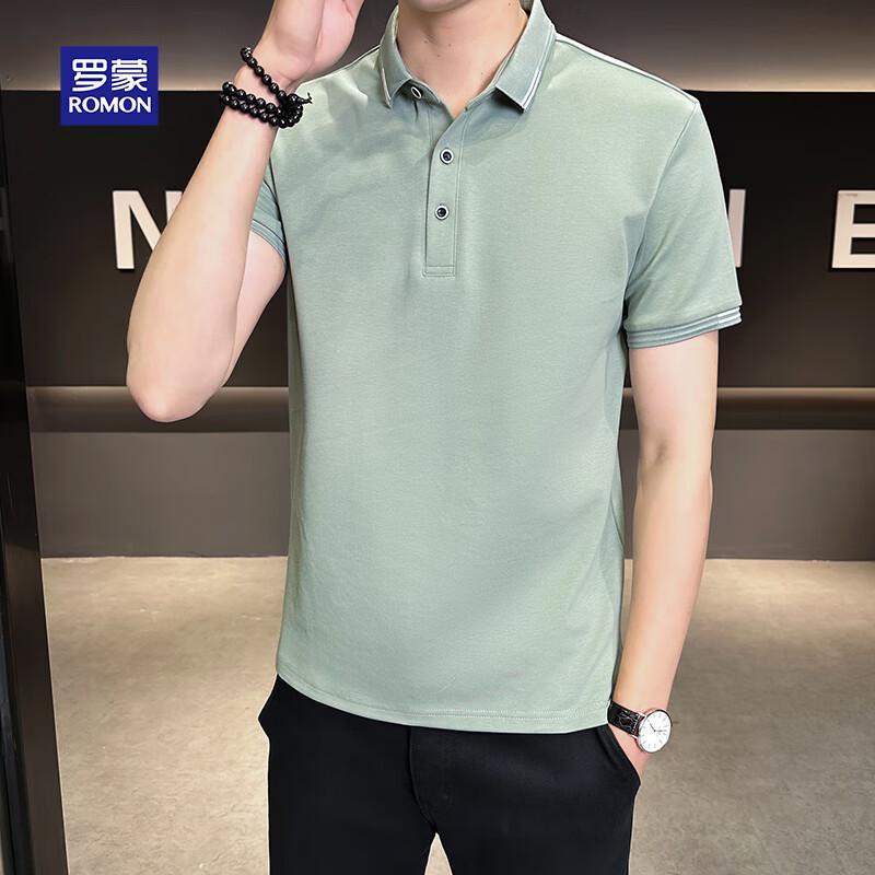 

ROMON Men s Premium Ice Cotton Short Sleeve Polo Shirt M