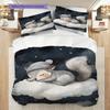Squirrel Pattern Bedding Quilt Set Quilt Cover Pillowcase Home Decoration Birthday Gift (1 * Duvet Cover + 2 * Pillowcase, Without Core)