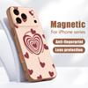 Lovely Hearts Pattern Case For iPhone 17 Pro Max Funda iPhone 16 15 14 13 Pro Max Magnetic For Magsafe Hybrid Slim Matte Cover