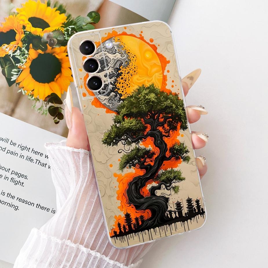 For Samsung Galaxy S21 Plus Case S21 FE Luxury Bow Flowers Painted Cover Soft Silicone Case For Samsung S21 Ultra S 21 S21+ Bags