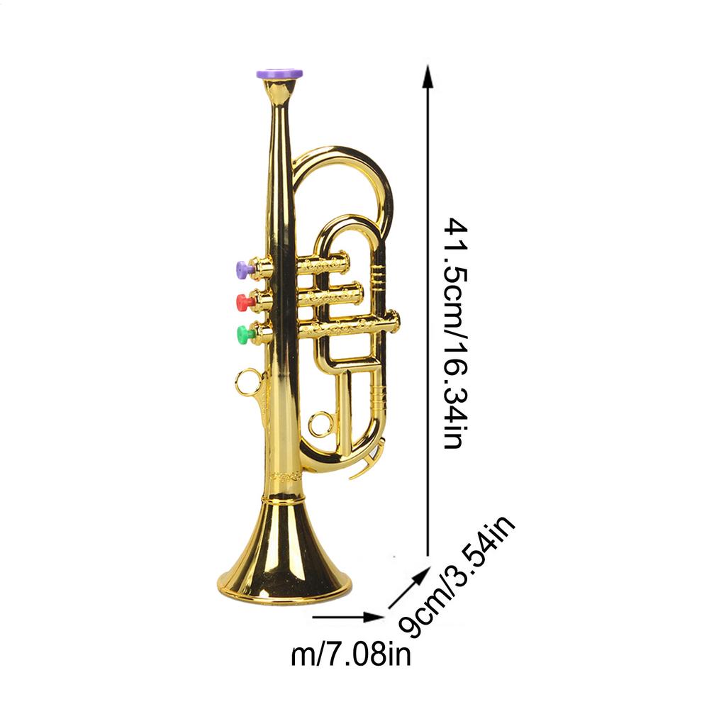 Children toy trumpet Musical Instrument three-tone trumpet Simulated Musical Brass Instruments Horn play house music equipment
