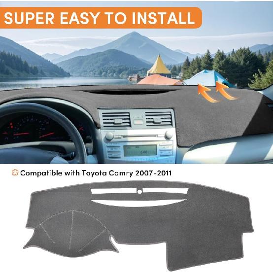 Dash Cover Mat For Toyota Camry 2007 2008 2009 2010 2011 Dashboard Cover Mat Interior Accessories Non-Slip Pad Carpet Sunshield Protector