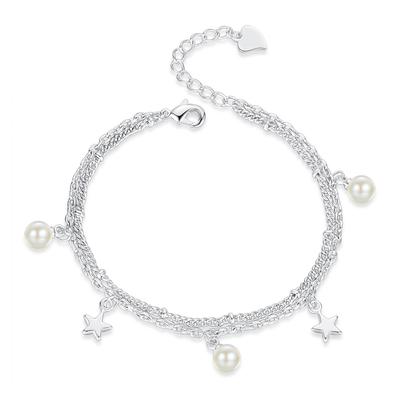 Pearl Jewelry Agete Five-Pointed Star Bracelet Female Silver Plated Fashion Simple Hand Jewelry