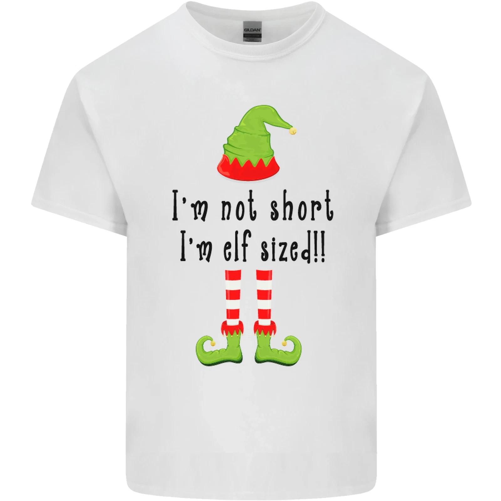 

Im Not Short Im Elf Sized Funny Christmas Kids T-Shirt Childrens 4XL