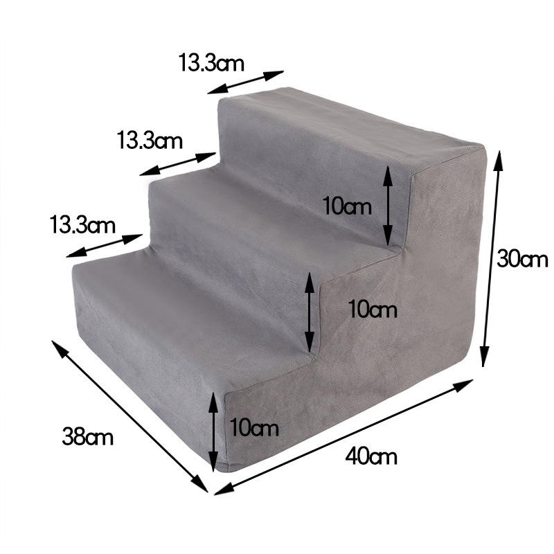 Dog Stairs 3-Step for Small Dogs and Cats to Get on Bed and Furniture/Windows, Pets Can Climb, Sit, or Perch to Look Out Windows