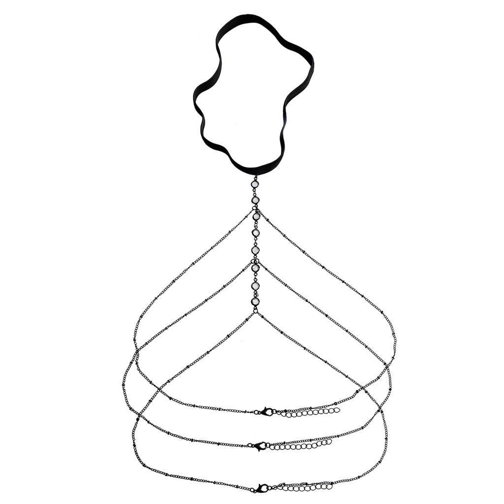 Women's Thigh Chain Trendy Multi-layer Beads Crystal Leg Chain Summer Stretch Body Jewelry For Beach Bikini