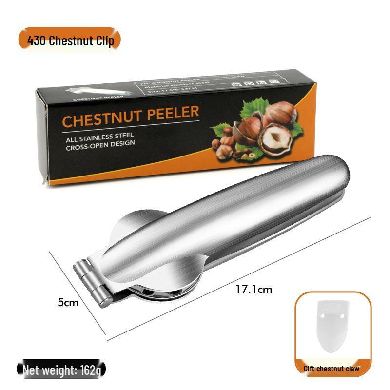 Stainless Steel Chestnut & Nut Opener with Peeling Clip