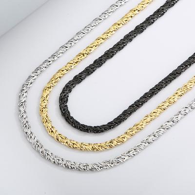Hip Hop Braided Twist Chain Necklace For Men Internet Celebrity Simple Titanium Steel Jewelry Buckle Necklace