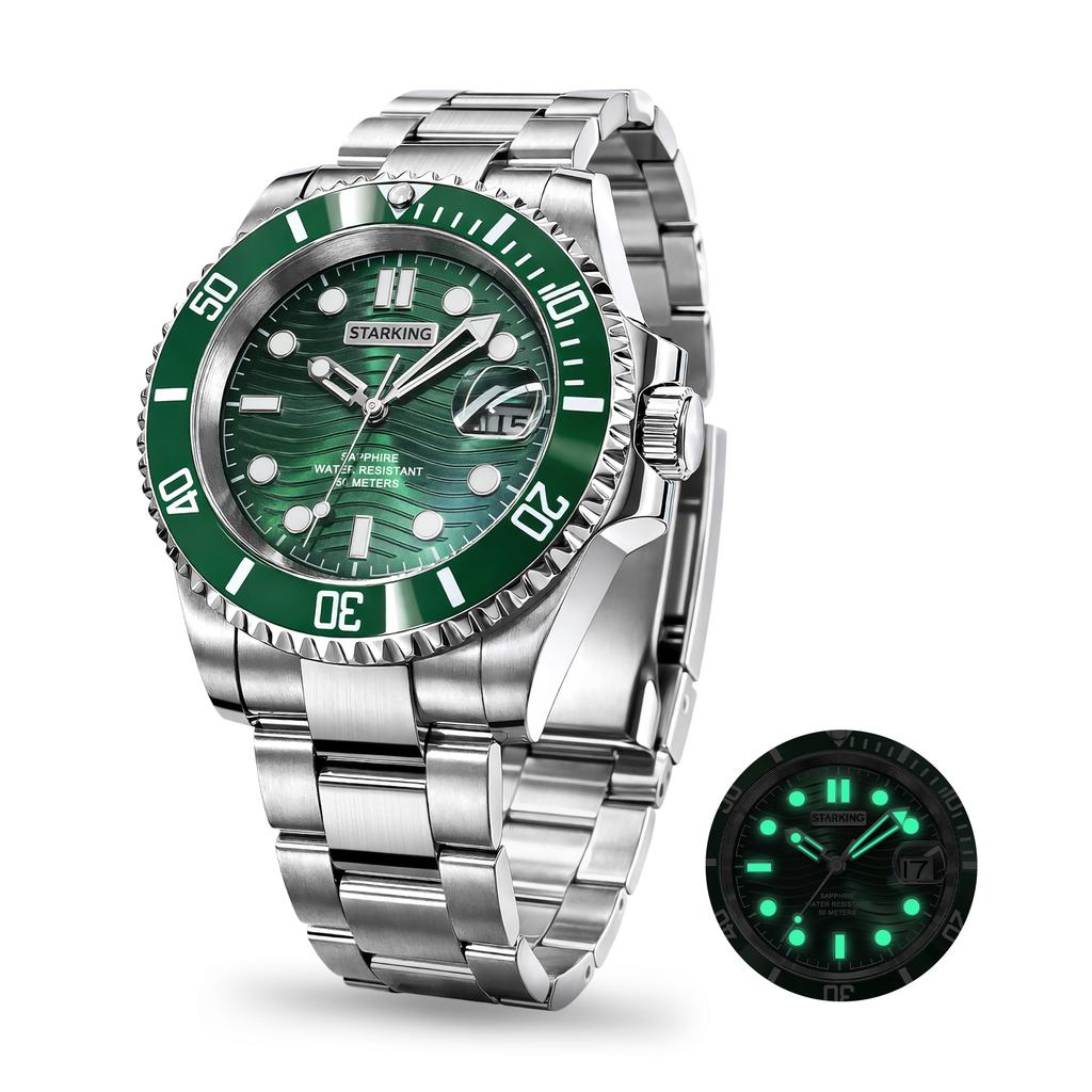 STARKING Business Casual Wristwatch 8215 Wear-resistant Watch Sapphire 50M Waterproof Automatic Men's Watch with Date Display