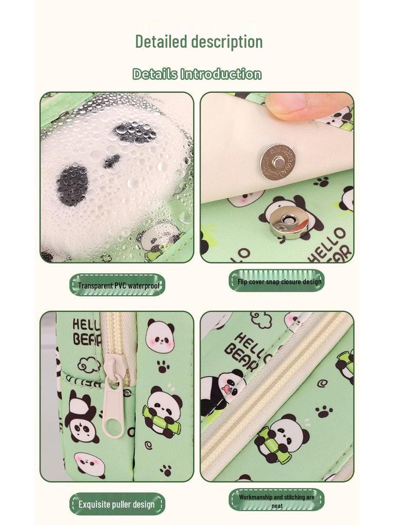 Capybara & Panda Large-Capacity Pencil Case for Elementary & Middle School Girls
