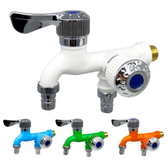 Wasserhahnanschluss Verschleißfest Eins Ein und Zwei Aus Einfach zu installierender, robuster, auswechselbarer Küchen- und Badezimmer-Doppelhahn für die Waschmaschine