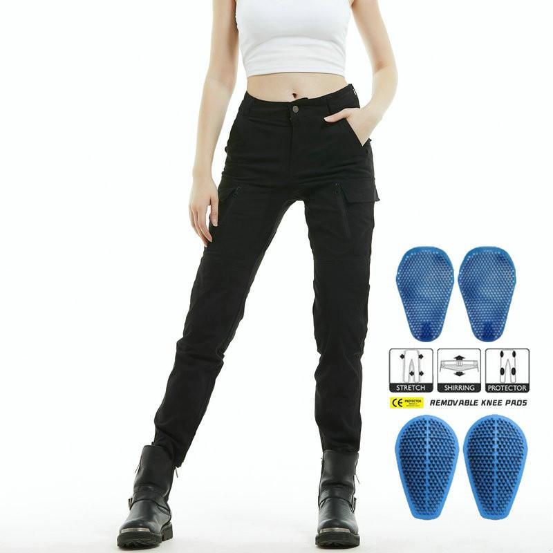 

VOLERO Motorcycle Riding Pants Women s Knight Retro Overalls Slim Drop Resistance Silicone Protective Gear M