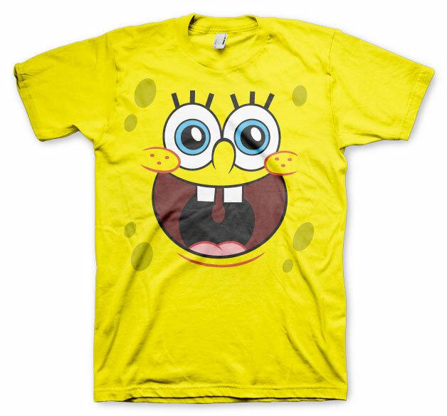 Officially Licensed Sponge Bob Squarepants Happy Face Men s T-shirt S -- XL