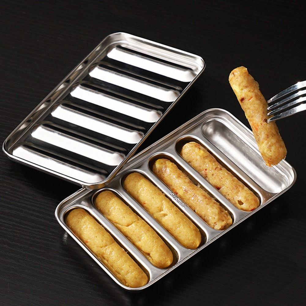 Household Homemade DIY Stainless Steel 6-Cavity Meat Tool Sausage Mold Food Supplement Hotdog Maker