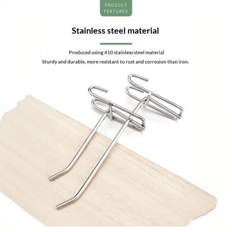 5pcs Stainless Steel Grid Wall Hooks Heavy Duty Rust Proof for Garage Kitchen Small Business Display
