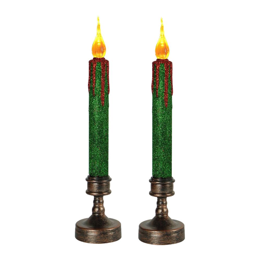 YHOPE Two Long, Simulated Blood-dropping Stick Waxes For Halloween Party Decors Filled With Terrifying LED Electronic Candles.