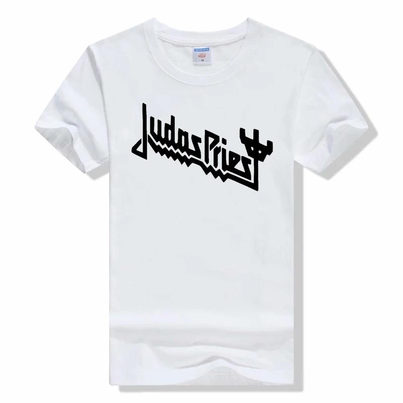 Judas Priest Bedrucktes T-Shirt Musikband Streetwear Baumwoll-T-Shirt Heavy Metal T-Shirt Sportoberteile Kurzarm-T-Shirt