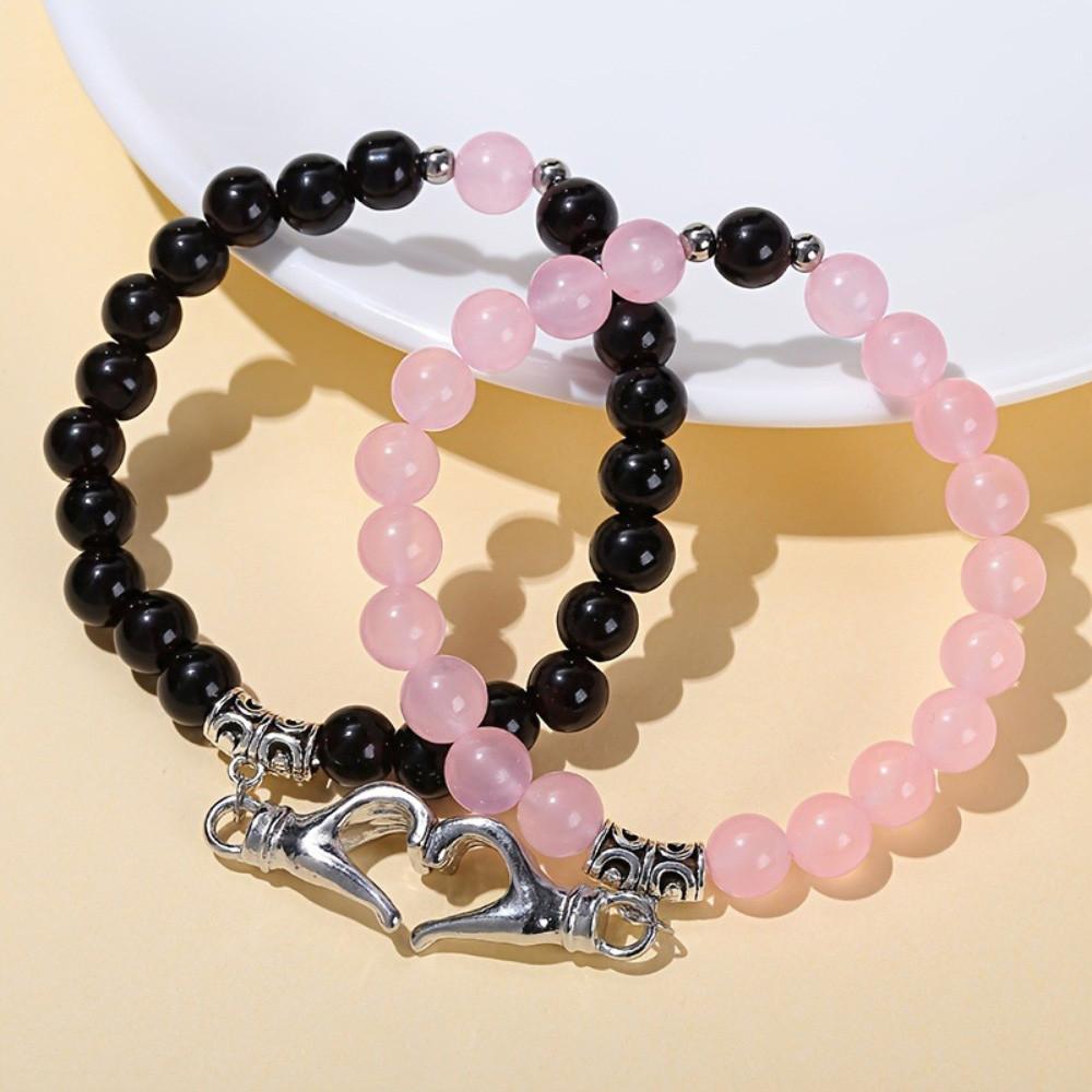 Fashionable Beaded Magnetic Couple Bracelet Resin Versatile Valentine's Day Gift Accessories