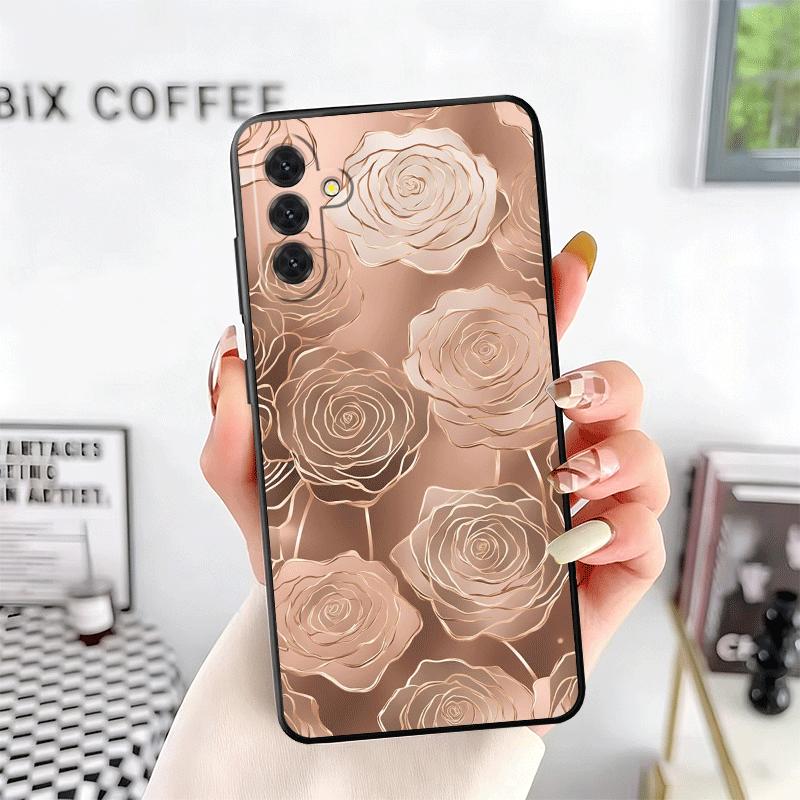 Beautiful Rose Gold Art Soft Phone Case for Samsung A17 A37 A57 A16 A26 A36 A56 A15 A25 A35 A55 A14 A24 A34 A54 A13 A23 A33 A53