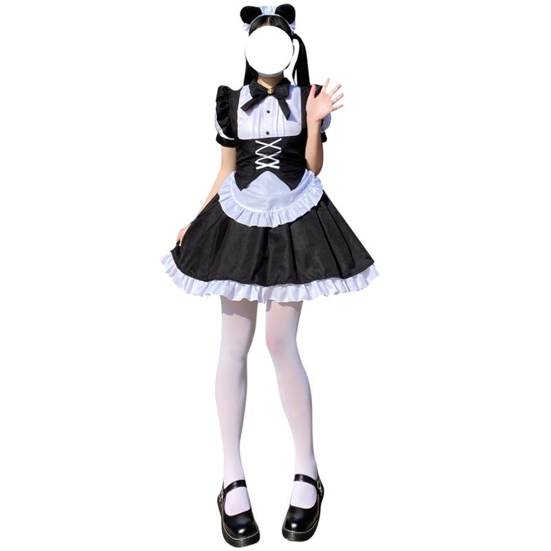 New Black And White Lolita Gothic Maid Uniform Halloween Lolita Women's Dress