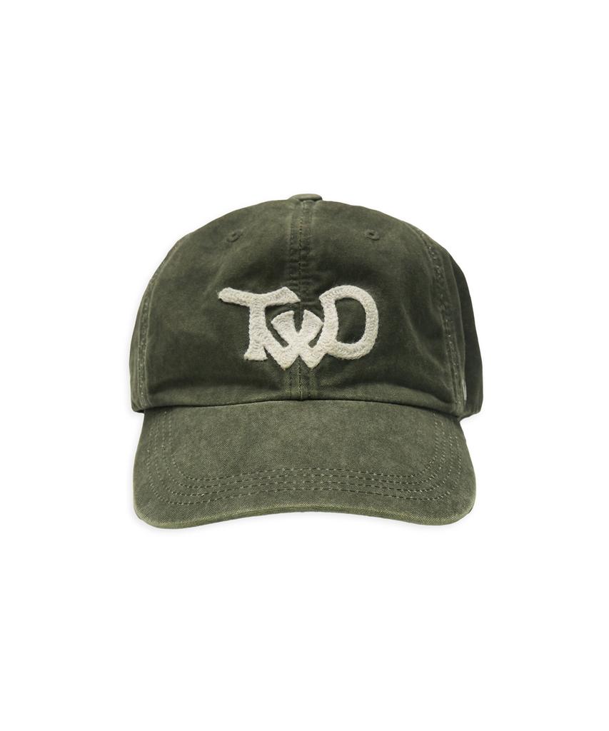 TUEWID Twd Hand Embroidery Wrinkled Ball Cap In Seaweed Green