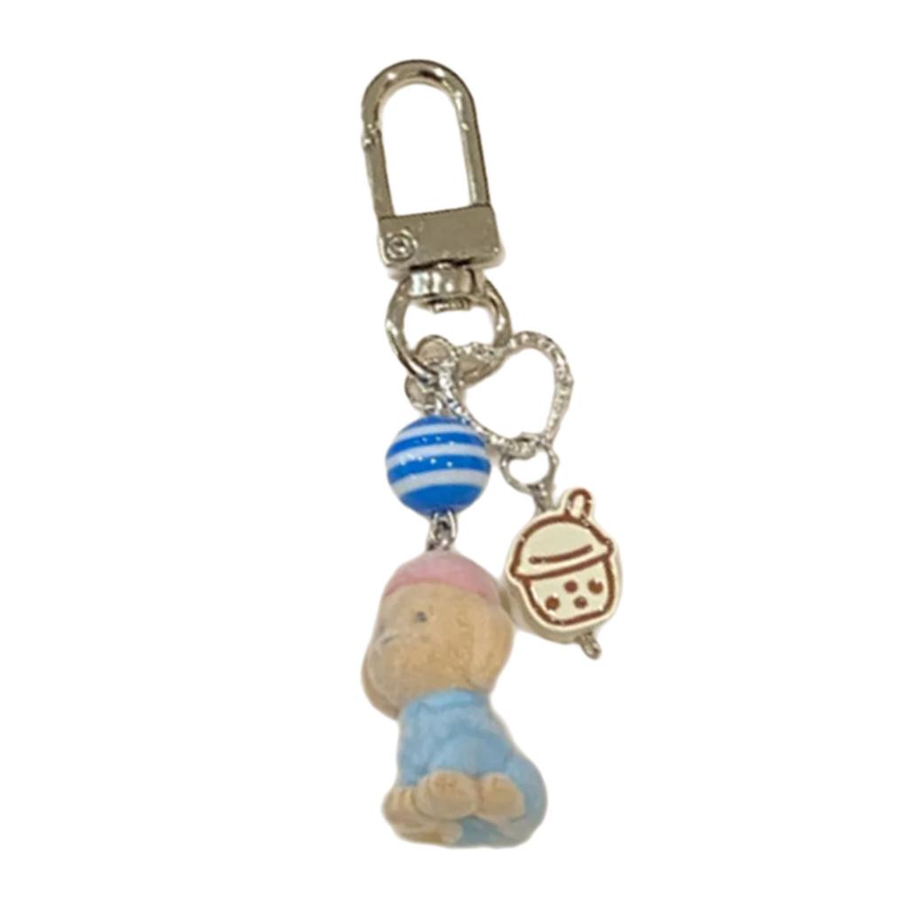 Flocking Yellow Duck/Cat/Koala/Dog Keychain Comfortable Feel Animal Animal Pendant Keyring Accessory for Bags and Phones