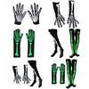 1 Pair Halloween Skeleton Gloves Night Luminous Cosplay Party Prop Unisex Scary Terrifying Fiver Fingers Halloween Party Ghost Gloves Skull Stockings