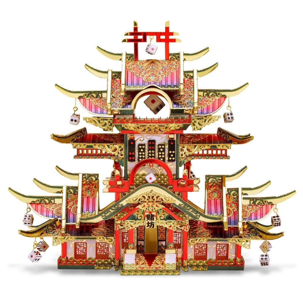Rompecabezas de Metal 3D Piececool para Adulto Estilo Chino Kits de Construcción Modelo DIY para Juguete de Rompecabezas