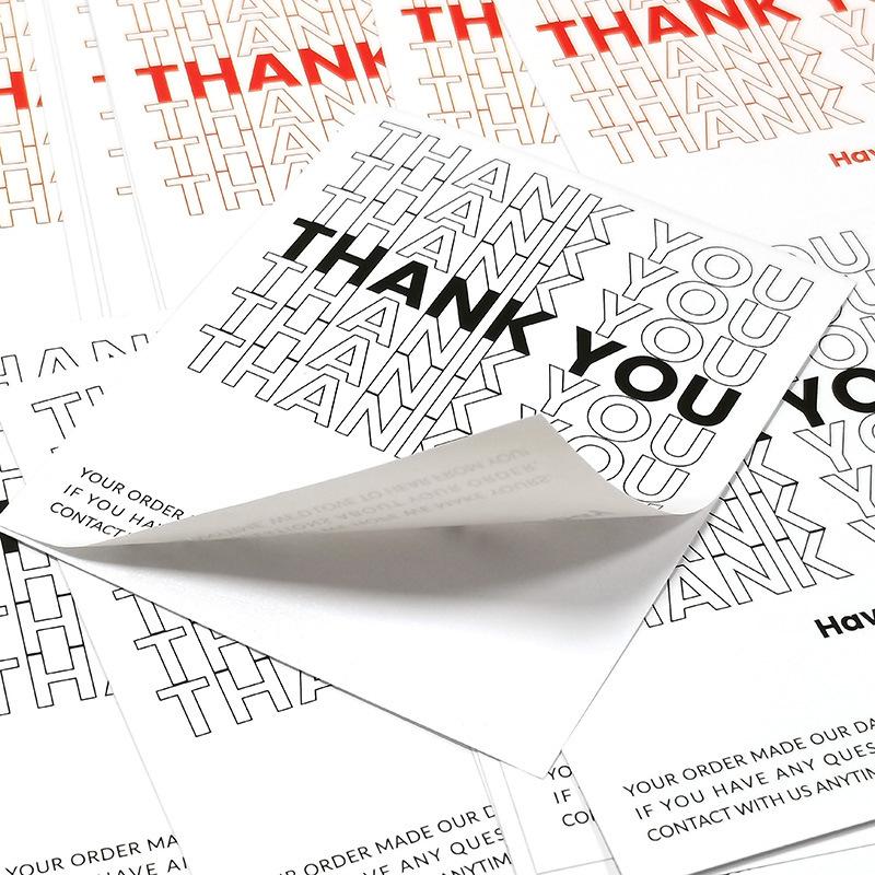 10-50pcs Rectangle Small Business Stickers Label, White Adhesive Boutique Box Packaging Stickers for Shipping Supply Gift Wrap