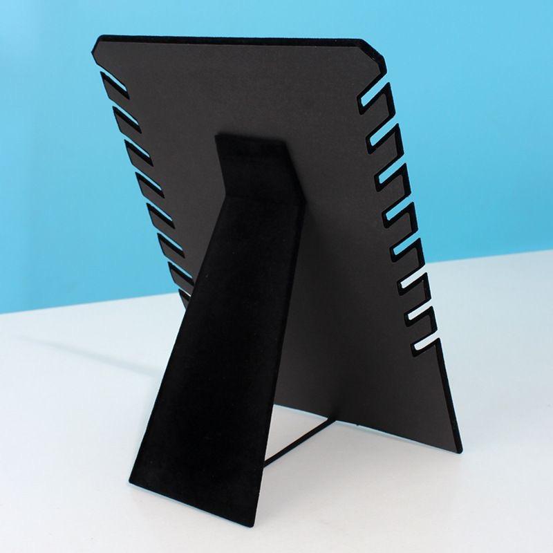 1pc, 8-bit velvet necklace display rack, color divided into: black, gray.