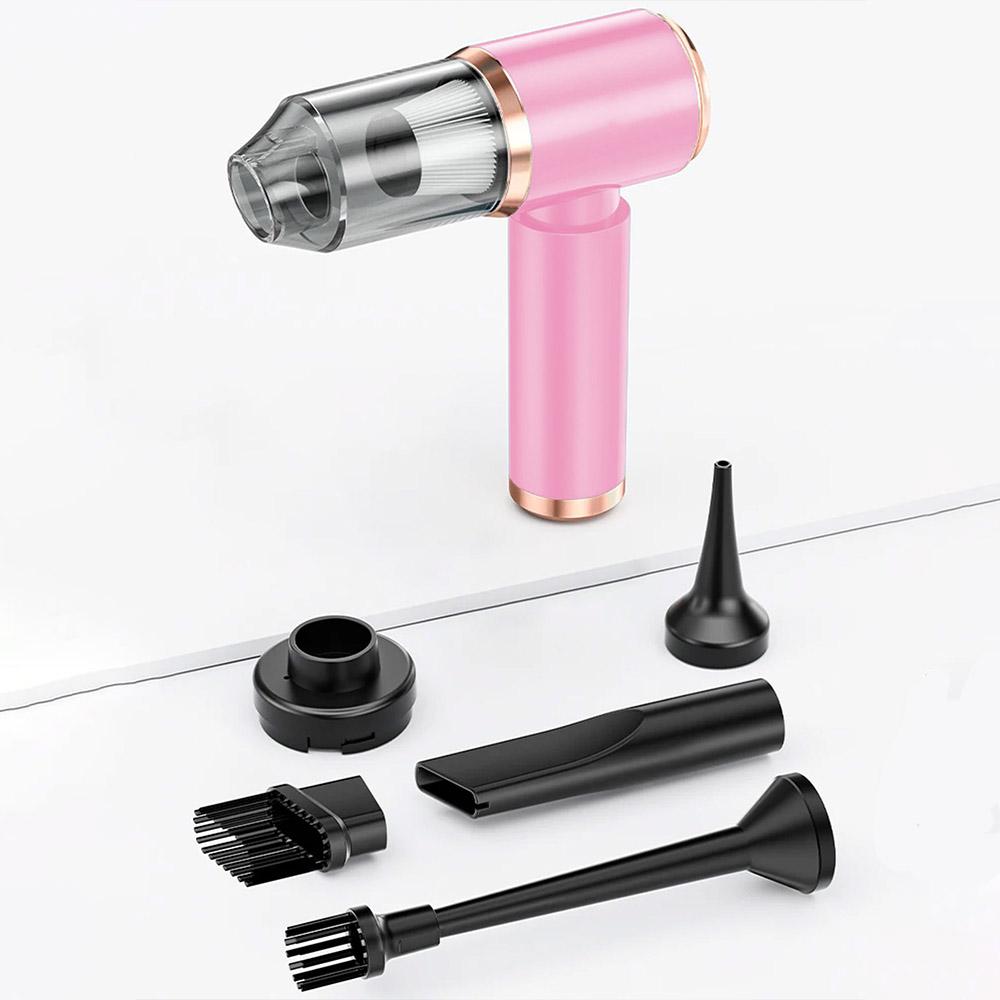 

Мини-пылесос для автомобиля, беспроводной, мощный, портативный, воздуходув, чистящая машина, ручной, для автомобиля, 4-в-1, бытовая техника розовый