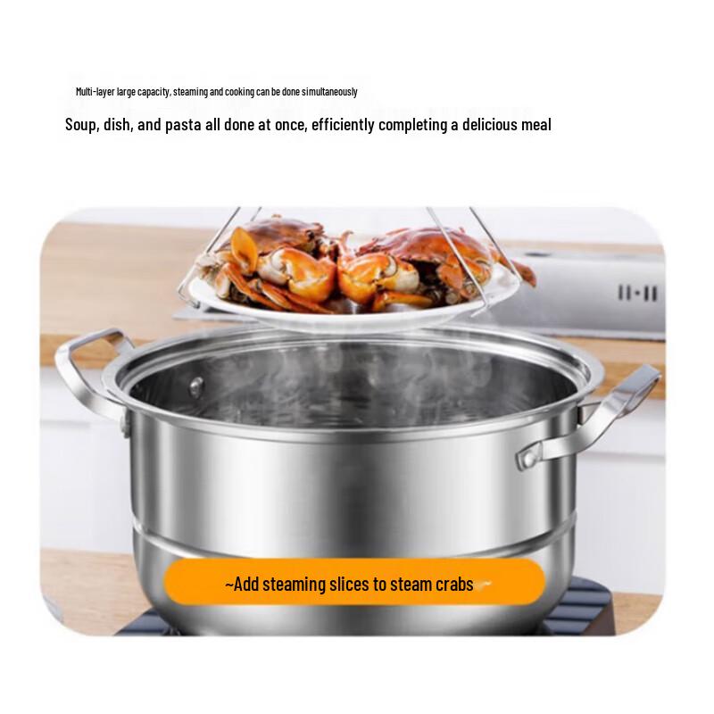 FATTBAO Verdickter 3-stöckiger Gewerblicher Dampftopf aus 201 Edelstahl