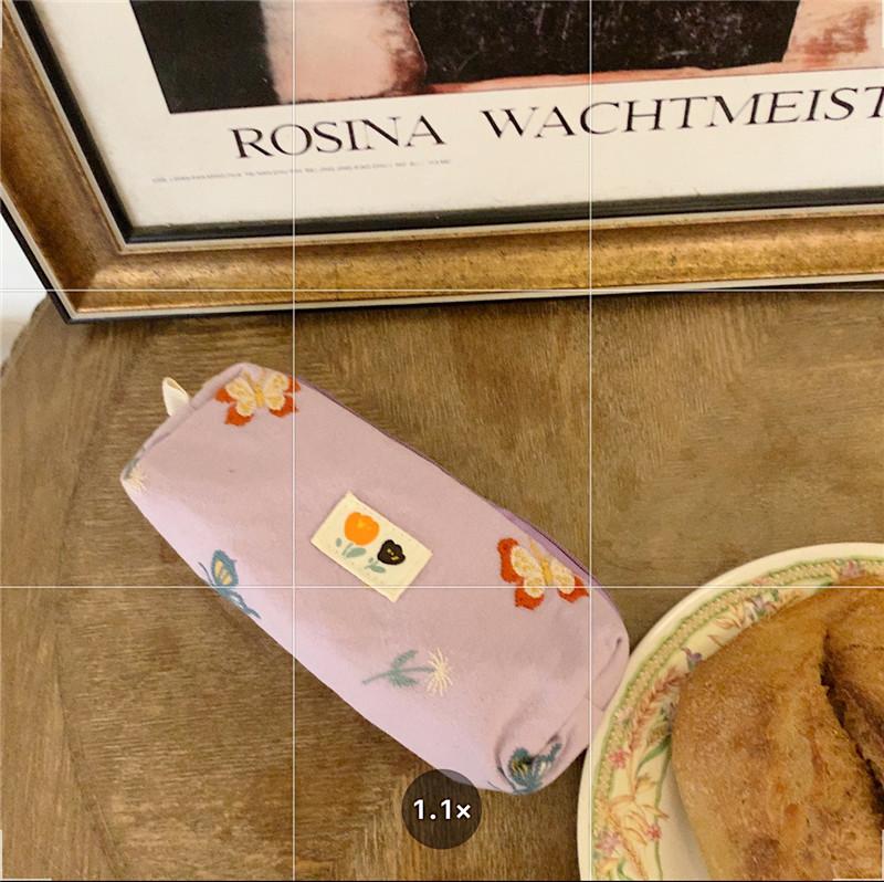 

Womens Pencil Minimalist Case Large Capacity Fabric Storage Bag Bag Makeup фіолетовий