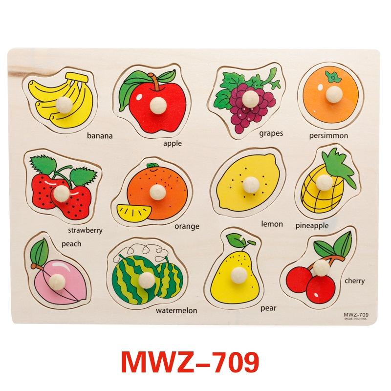 Colorful Alphabet Wooden Pegged Puzzle For Boys And Girls Above 3 Years Old