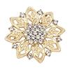 Elegant Alloy Lapel Pins Hollow Rhinestone Flower Brooch, Floral Decorative Pin, Vintage Style Brooch Clothing Jewelry for Wedding Party Prom