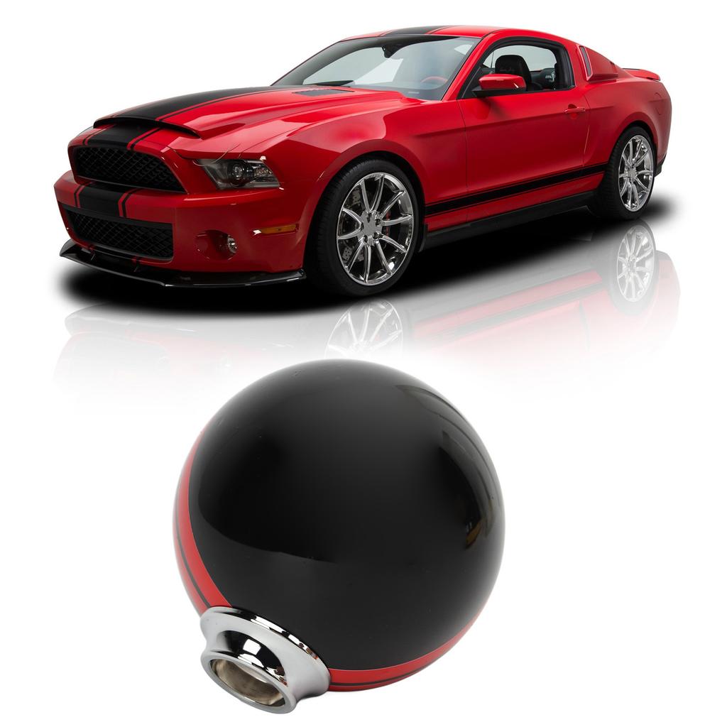 5 Speed Gear Shift Knob Manual Transmission Shifter Lever Stick Head Knob Replacement for Ford Mustang 1967 to 2018 Black Red