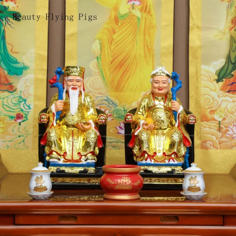 1PCS 30cm Resin Earth God Earth Goddess Landlord God of Wealth Buddha Statue Fengshui Figure Statue Ornament