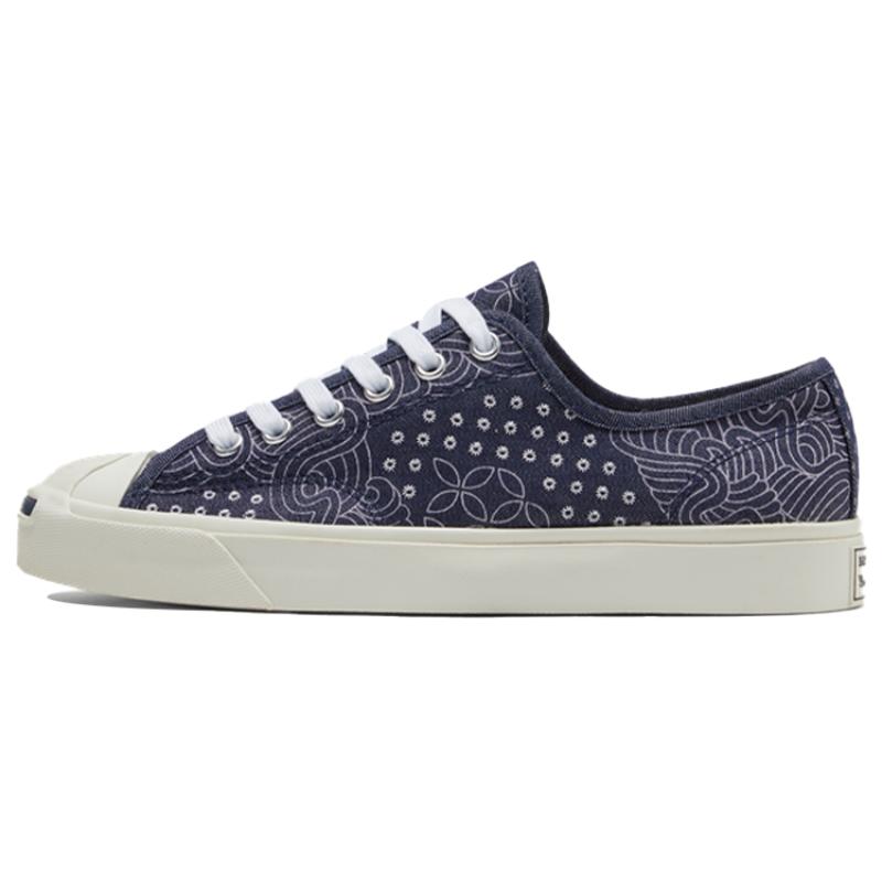 Converse Jack Purcell Canvas Open Smile Casual Non-slip and Abrasion Resistant Low-Top Board Shoes Unisex Night Blue