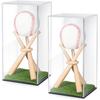 Baseball Display Case Transparent Acrylic Box with Wood Stand Dust-proof Display Box for Collectibles Autographed Baseballs