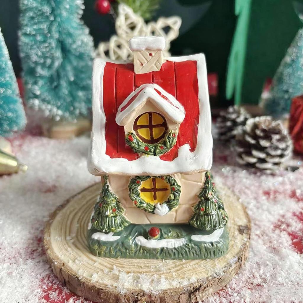 Incense Burner Holder Christmas Cabin Tabletop Decor for House Home Living Room Meditation Spa Holiday parties