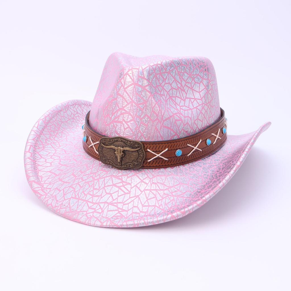 Retro Bull Head Western Cowboy Hat Men's and Women's British Style High-end Jazz Hat European and American Fashion Top Hat