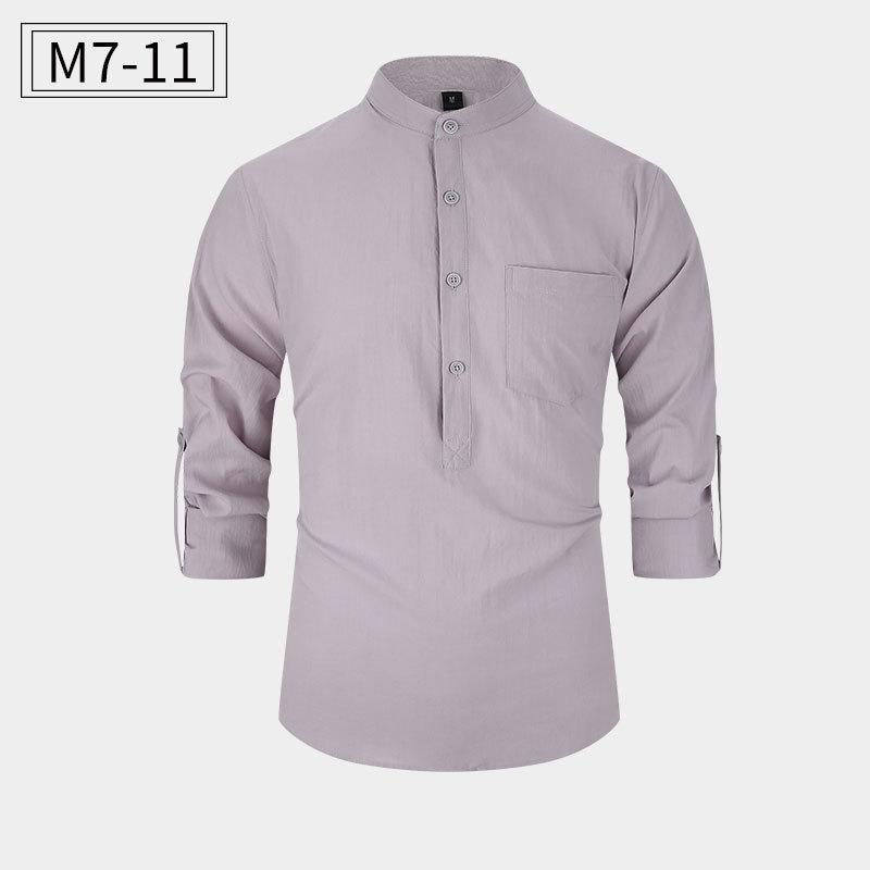 Men’s Heavyweight Long Sleeve Cotton Henley Shirt