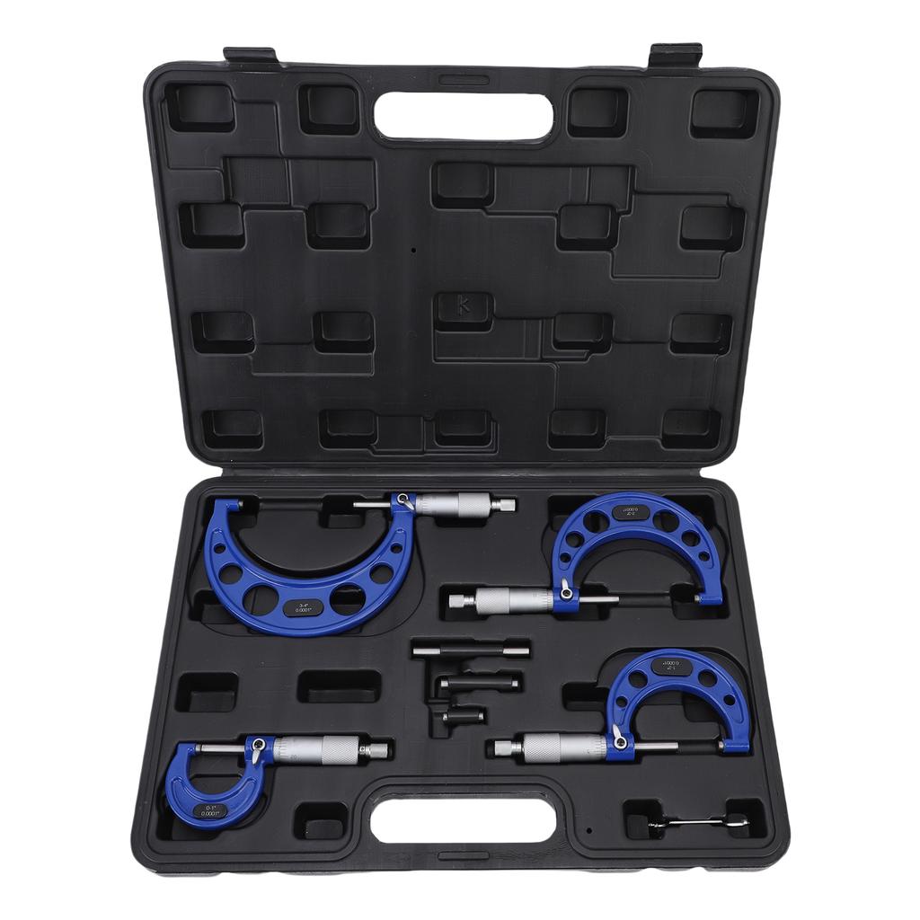 4PCS Micrometer Set 0 1 Inch 1 2 Inch 2 3 Inch 3 4 Inch Machinist Outside Micrometer Measuring Tool High Accuracy