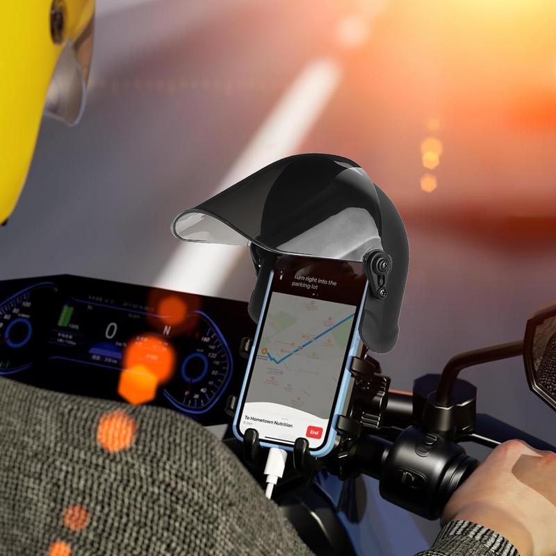 Mini Phone Holder Sun Shade Motorcycle Phone Mount Helmets Motorbike Waterproof Mobile Phone Helmets Rainproof Parasol Sunshade